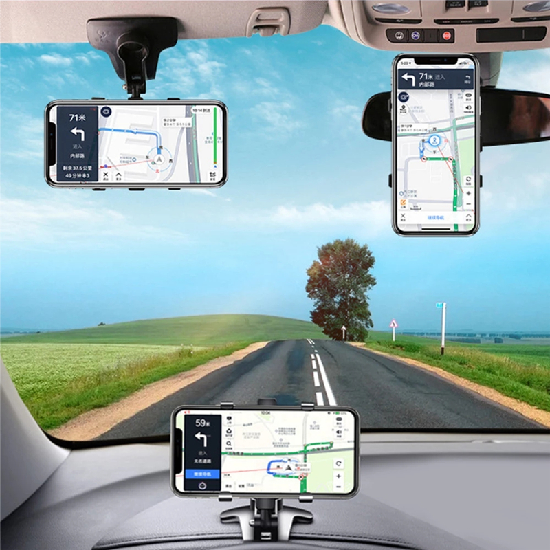 3 in 1 Car Phone Holder Dashboard Rearview Mirror Mobile Phone GPS Navigation Bracket Adjustable Auto Phone Holder For iPhone 14