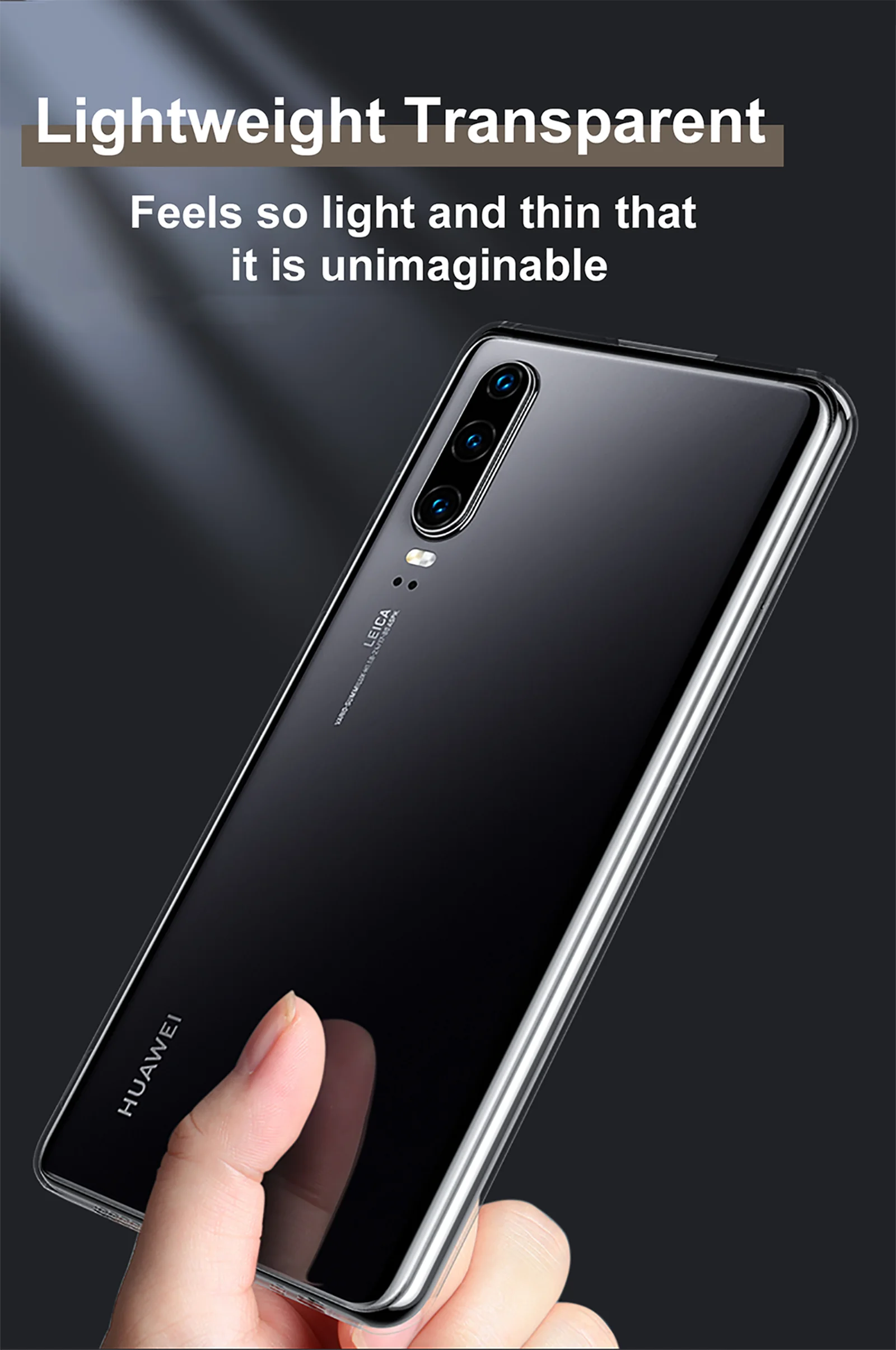 Ultra thin Slim Transparent Crystal shockproof Case For Huawei P20 P30 P40 P50 Lite Pro silicone Clear Solid Color Soft TPU Case