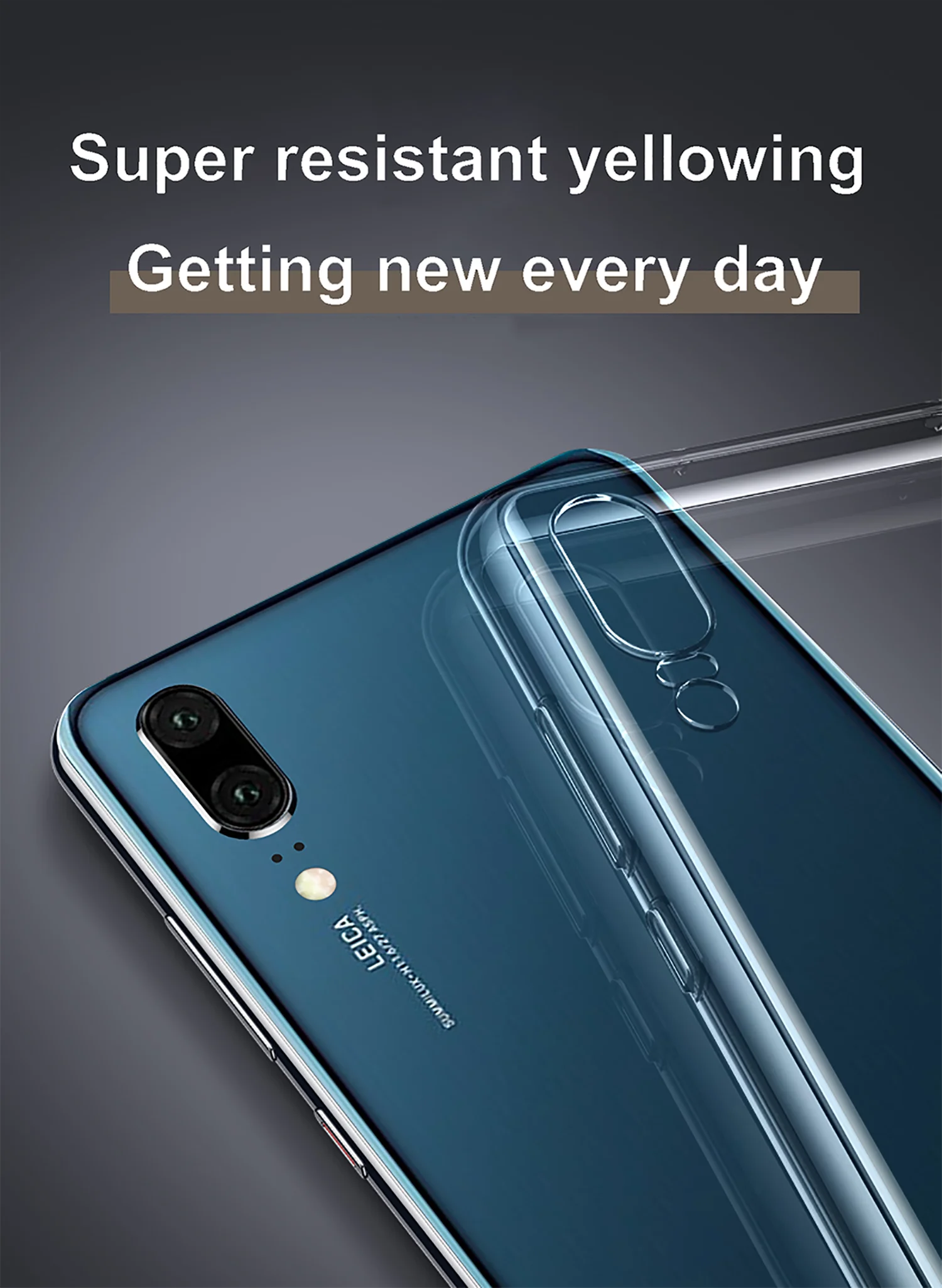 Ultra thin Slim Transparent Crystal shockproof Case For Huawei P20 P30 P40 P50 Lite Pro silicone Clear Solid Color Soft TPU Case