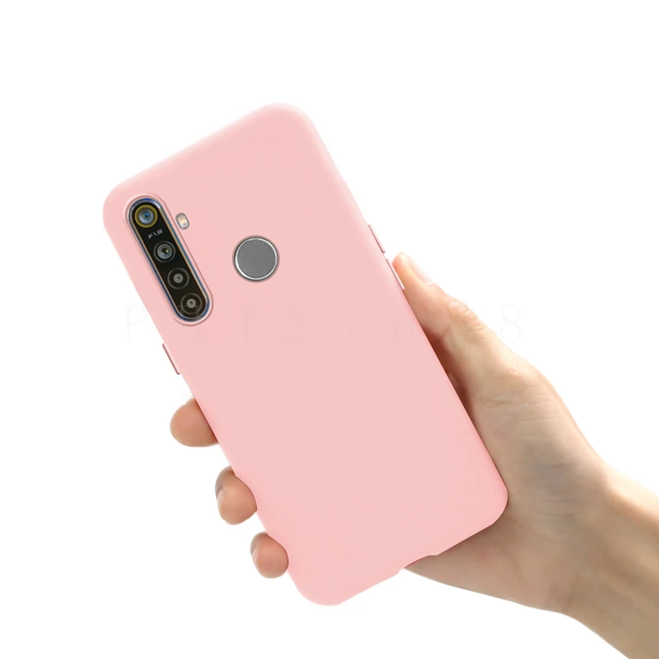 For Realme 5 Pro Case RMX1971 Cute Pure Color Candy Soft Silicone Phone Cases For Oppo Realme 5 5i 5s 5Pro Back Cover Coque Bags