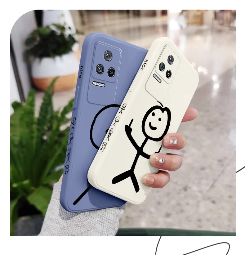 Line Man Phone Case For Xiaomi Poco F8 F7 X7 M6 X6 M5S F5 X5 F4 X4 M4 F3 X3 M3 Pro Ultra 4G 5G GT Liquid Silica Cover