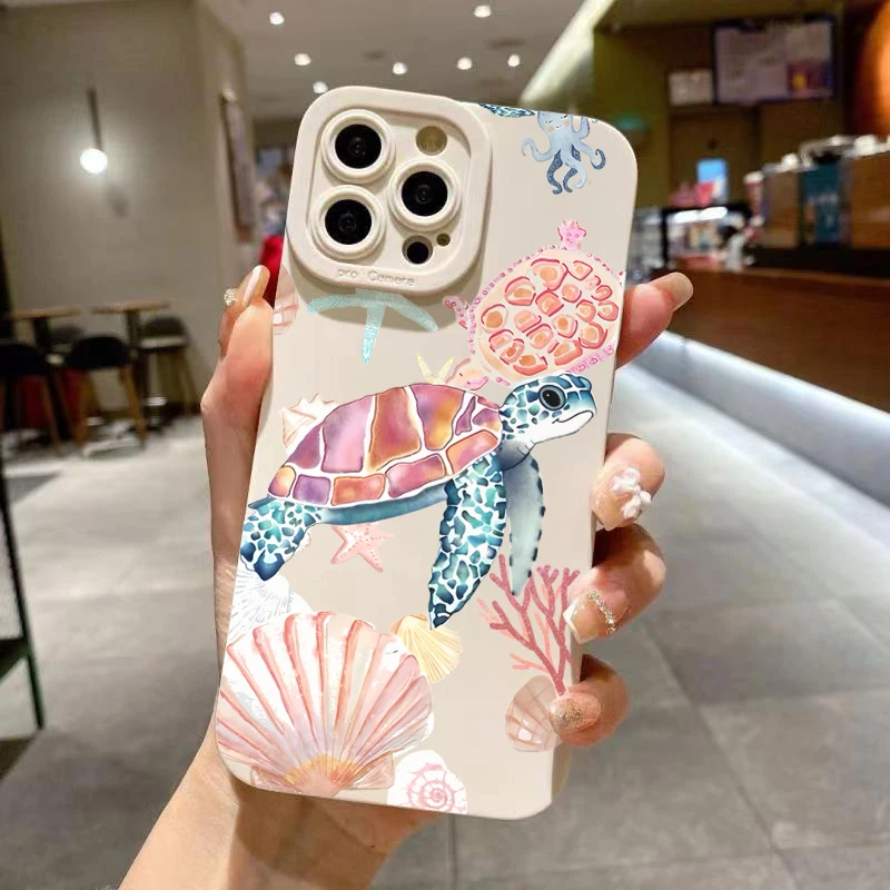 Colorful Painted Soft Silicone Phone Case For iPhone 17 11 12 13 14 15 16 Pro Max XS XR 7 8 Plus 16E 17 Air Shockproof TPU Cover