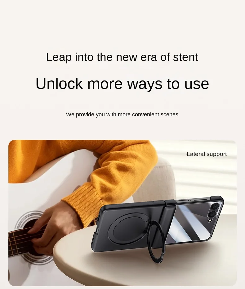 For Samsung Galaxy Z Flip 7 Rotating Skin Magnetic Lens Full Protection Tempered Glass Film Magnetic Drop Resistant Phone Case