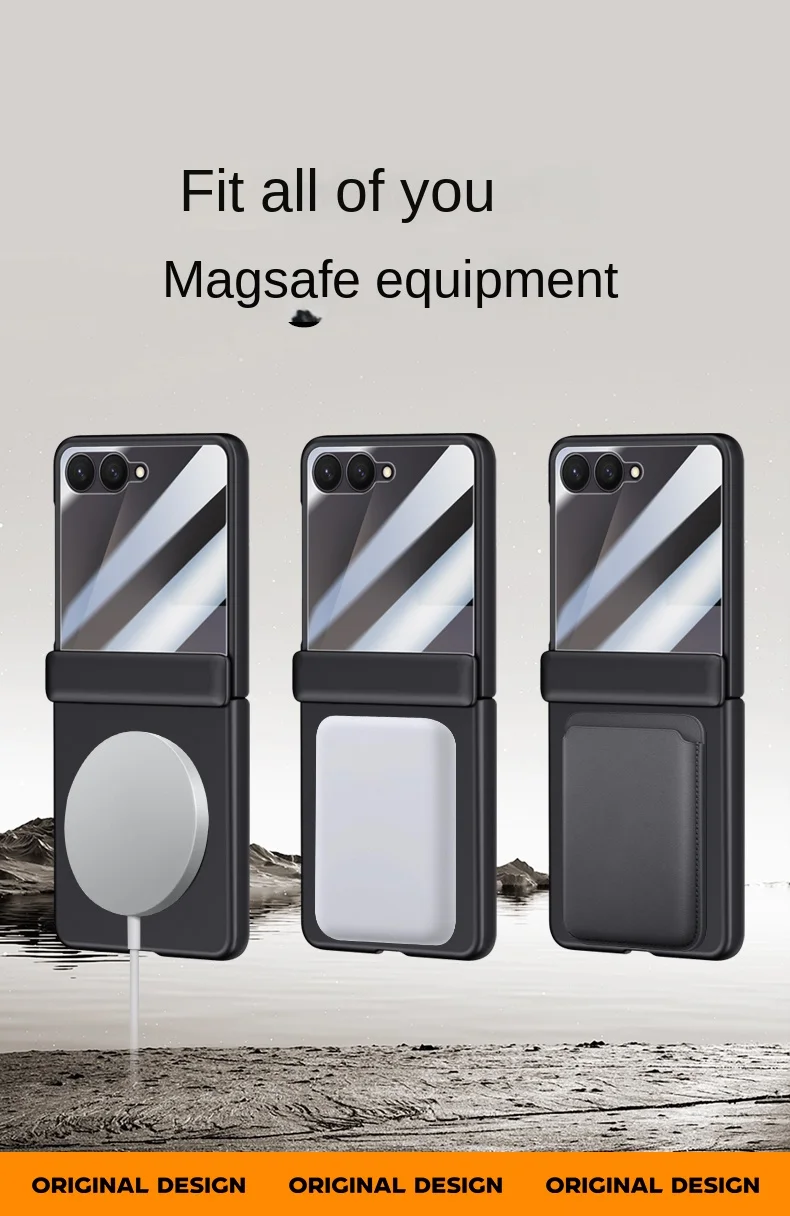 For Samsung Galaxy Z Flip 7 Rotating Skin Magnetic Lens Full Protection Tempered Glass Film Magnetic Drop Resistant Phone Case