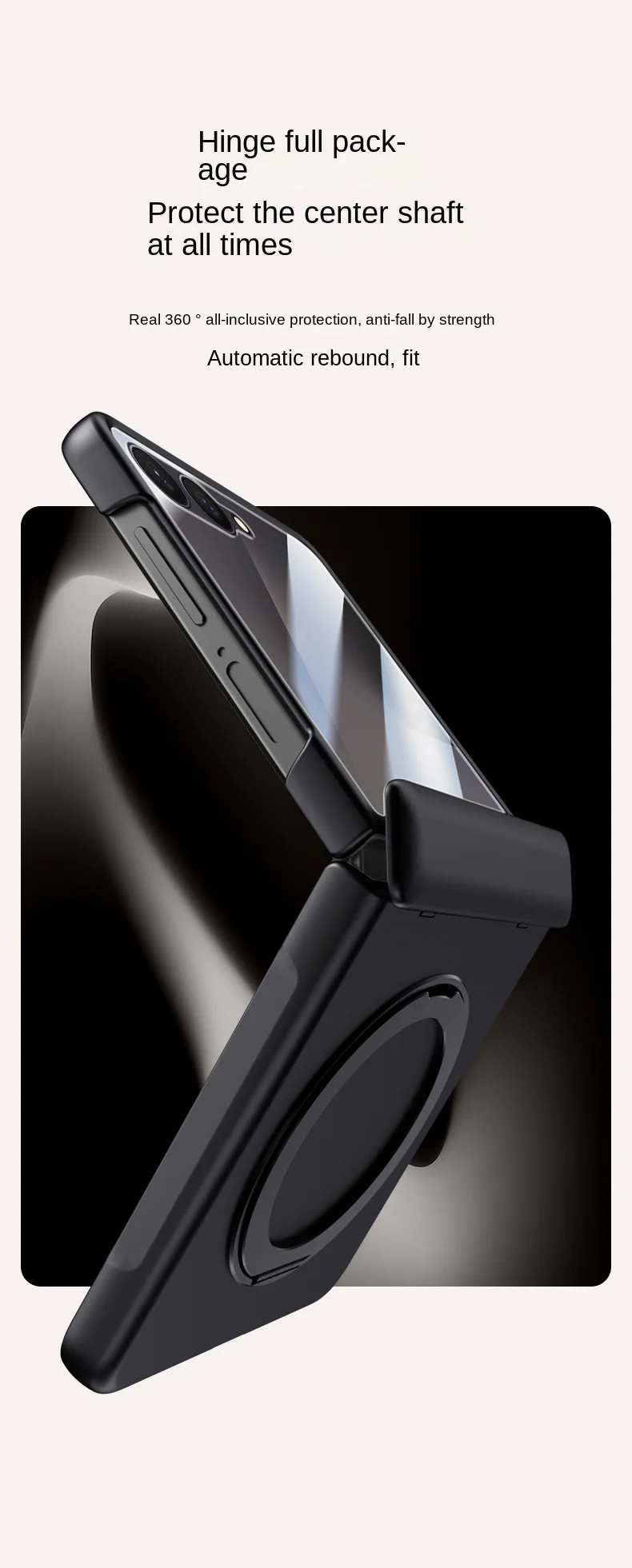 For Samsung Galaxy Z Flip 7 Rotating Skin Magnetic Lens Full Protection Tempered Glass Film Magnetic Drop Resistant Phone Case