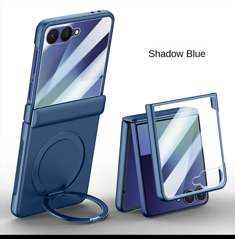 For Samsung Galaxy Z Flip 7 Rotating Skin Magnetic Lens Full Protection Tempered Glass Film Magnetic Drop Resistant Phone Case