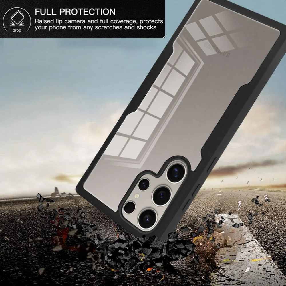 360 Double Sided Full Protection Cases For Samsung Galaxy S25 Edge S24 Ultra S23FE S22 Plus Clear Cover with Screen Protector