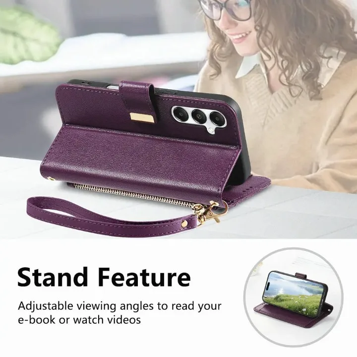 6-Card Zipper Leather Wallet Case for Xiaomi Redmi Note 17 Pro Max 15 14 13 12 11 Pro Plus Note14 Pro+ 4G 5G Magnet Flip Cover