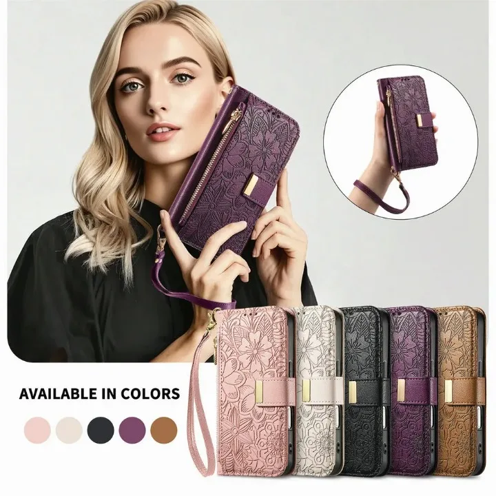 6-Card Zipper Leather Wallet Case for Xiaomi Redmi Note 17 Pro Max 15 14 13 12 11 Pro Plus Note14 Pro+ 4G 5G Magnet Flip Cover