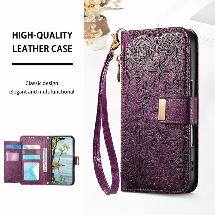 6-Card Zipper Leather Wallet Case for Xiaomi Redmi Note 17 Pro Max 15 14 13 12 11 Pro Plus Note14 Pro+ 4G 5G Magnet Flip Cover
