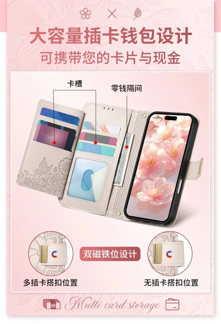 6-Card Zipper Leather Wallet Case for Xiaomi Redmi Note 17 Pro Max 15 14 13 12 11 Pro Plus Note14 Pro+ 4G 5G Magnet Flip Cover