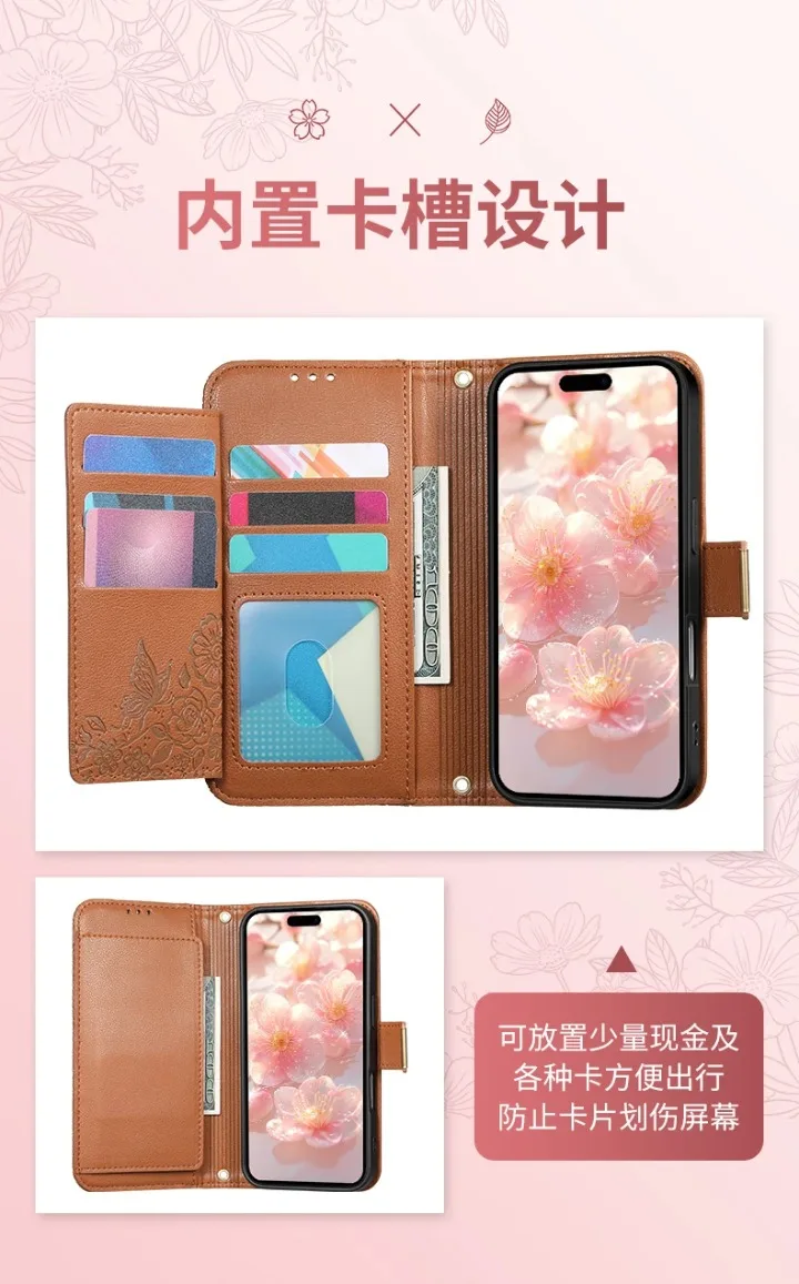 6-Card Zipper Leather Wallet Case for Xiaomi Redmi Note 17 Pro Max 15 14 13 12 11 Pro Plus Note14 Pro+ 4G 5G Magnet Flip Cover
