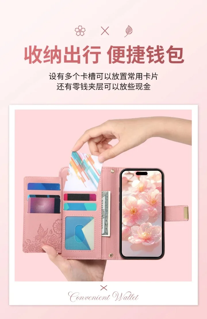 6-Card Zipper Leather Wallet Case for Xiaomi Redmi Note 17 Pro Max 15 14 13 12 11 Pro Plus Note14 Pro+ 4G 5G Magnet Flip Cover