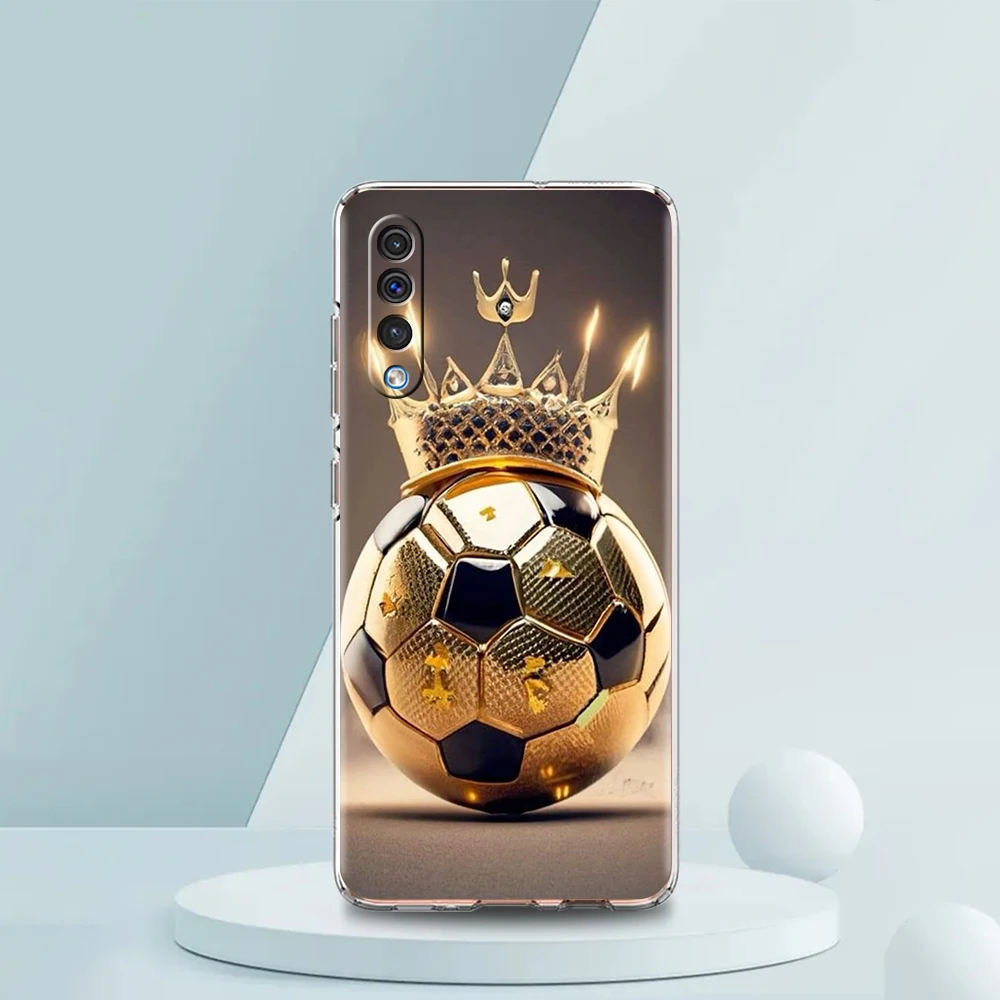 Transparent Phone Case for Samsung Galaxy A16 A14 A12 A22 A24 A42 A06 A20 A30 A40 Soft TPU Cover Football Footy Soccer Pattern