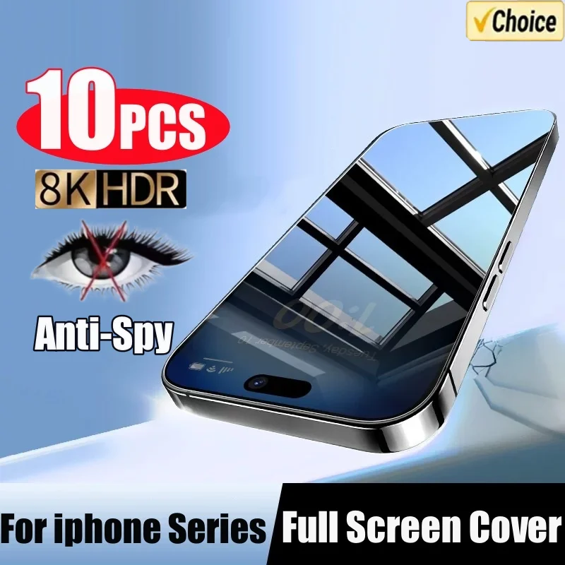 10PCS Privacy Screen Protector15 16 17 14 13 12 11 Pro Max Mini X XS XR 7 8 6 Plus Anti-Spy Screen Protector For iPhone SE 2020