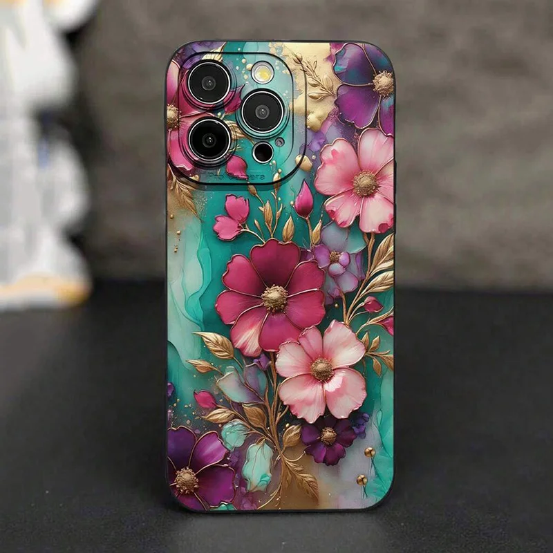 Vintage Floral Pattern Soft TPU Phone Case for Xiaomi 15 13 12 11 Lite 5G 14 14T 13T 12T Poco X7 F6 F5 X6 X5 X3 M6 Pro 4G Cover