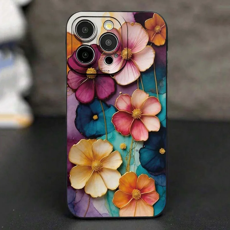 Vintage Floral Pattern Soft TPU Phone Case for Xiaomi 15 13 12 11 Lite 5G 14 14T 13T 12T Poco X7 F6 F5 X6 X5 X3 M6 Pro 4G Cover