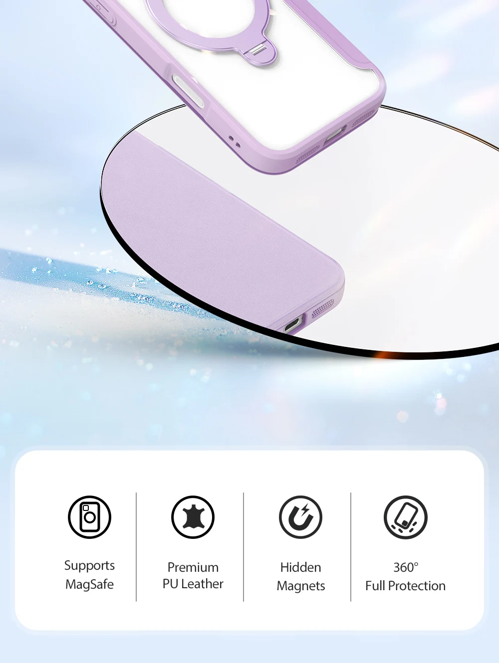 DUX DUCIS For iPhone 17 Air 16 Pro Max 16 Plus Case Magsafe Wireless Charging Rotating Metal Magnetic Stand Leather Cover