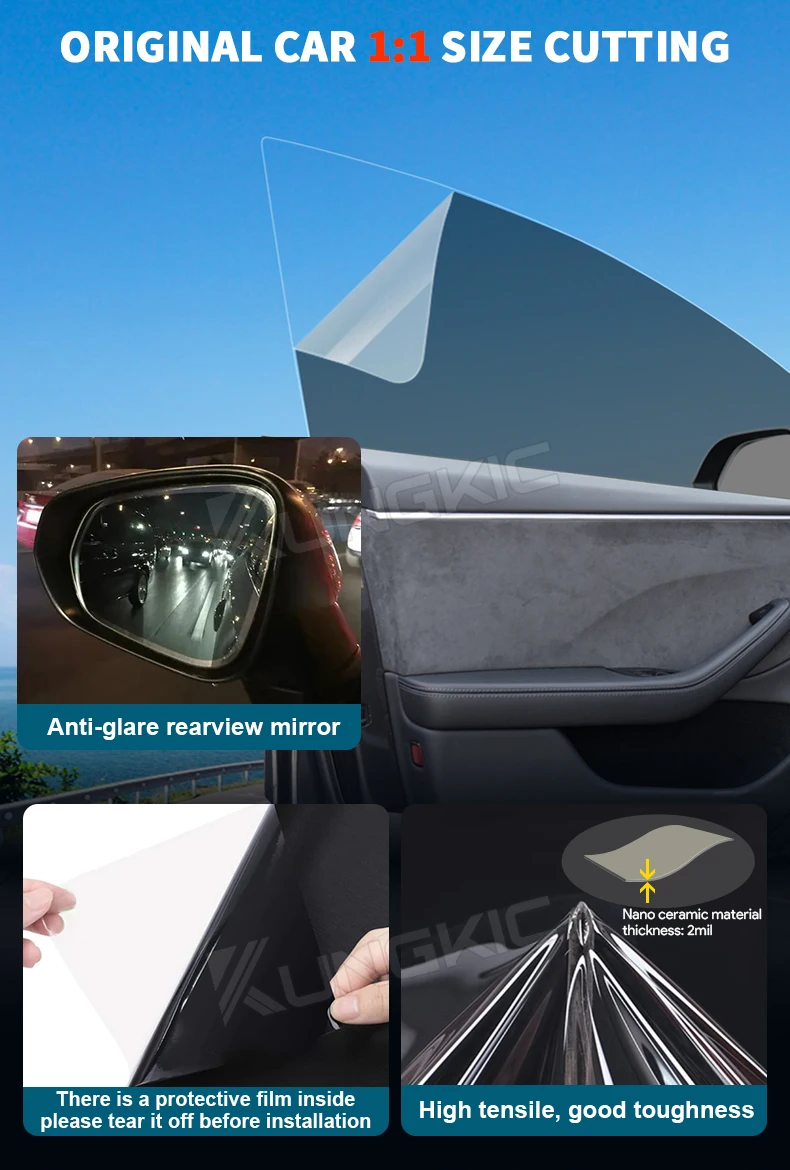 For Tesla Model Y 2025 2026 Juniper Pre-Cut Car Window Privacy Tint Auto Sticker Foils Sunscreen Car Window Tint Film