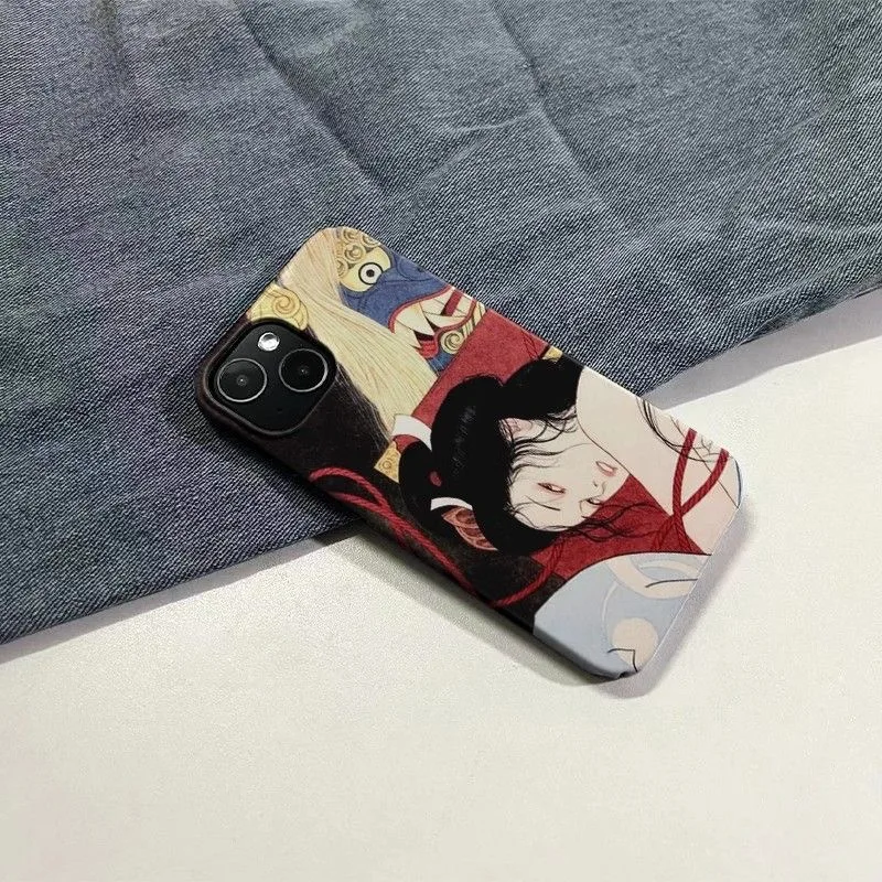 Japanese Ukiyo-e Traditional Figure Mythical Beast Motifs Phone Case for iPhone 18 17 16 15 14 11 12 13 Pro Max Plus Back Cover