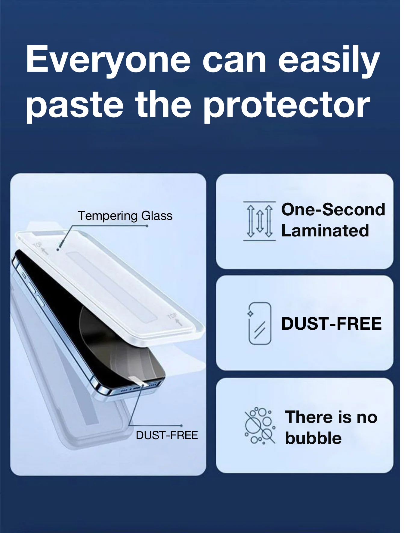 3Pcs For iPhone 16e 16 15 Pro Max Screen Protector Tempered Glass 14 PLUS 13 12 11 XR XS X Dust Free Phone With Install Kit