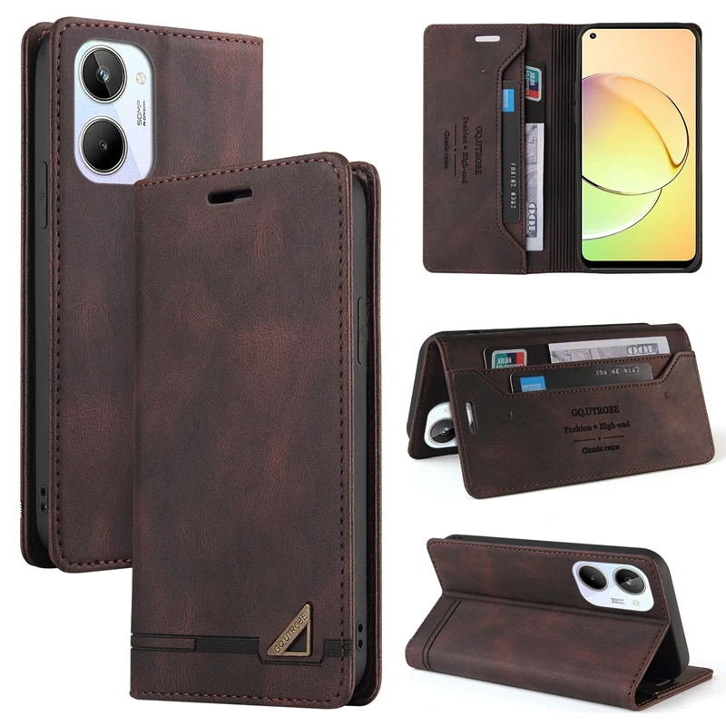 Wallet Flip Leather Case For Realme 9i 9 Pro Plus 8i 8 Narzo 60 Pro C67 C53 C51 C25Y C21Y OPPO Find X3/Reno4/5/6 Lite 10 A58 A78