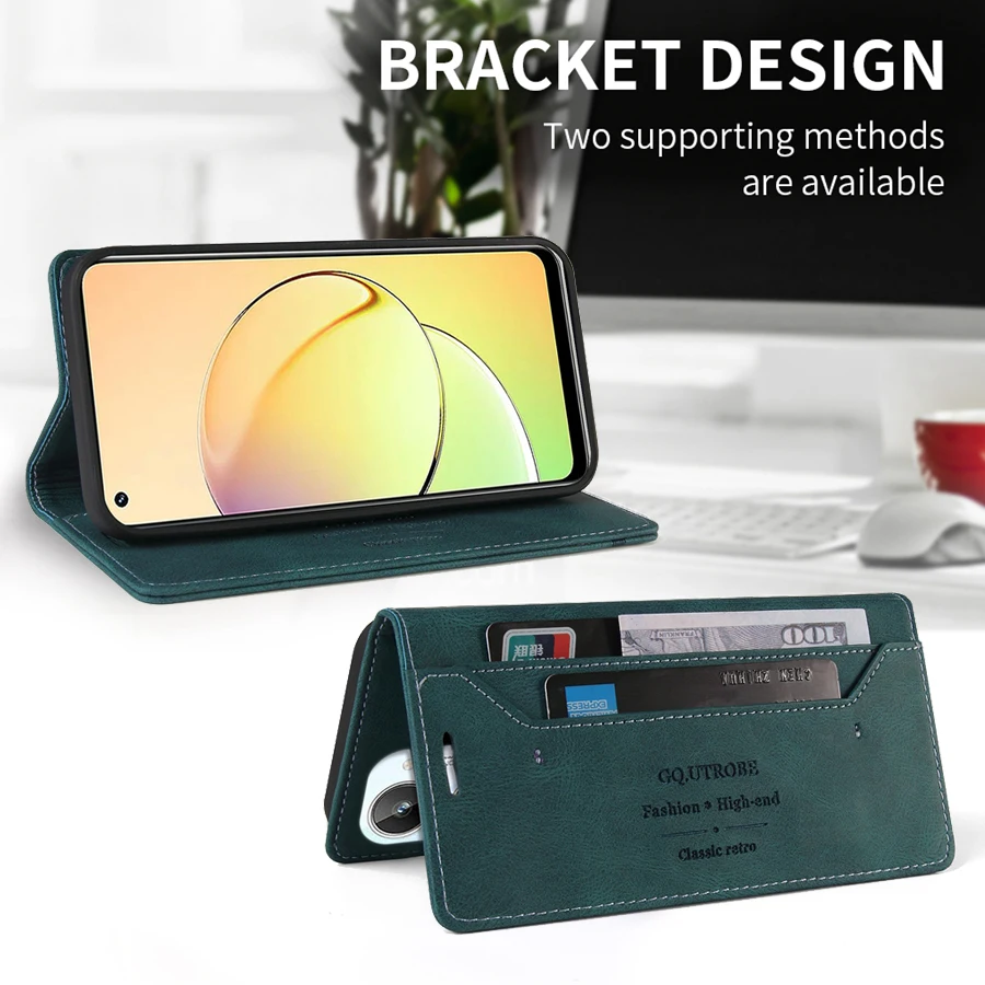 Wallet Flip Leather Case For Realme 9i 9 Pro Plus 8i 8 Narzo 60 Pro C67 C53 C51 C25Y C21Y OPPO Find X3/Reno4/5/6 Lite 10 A58 A78