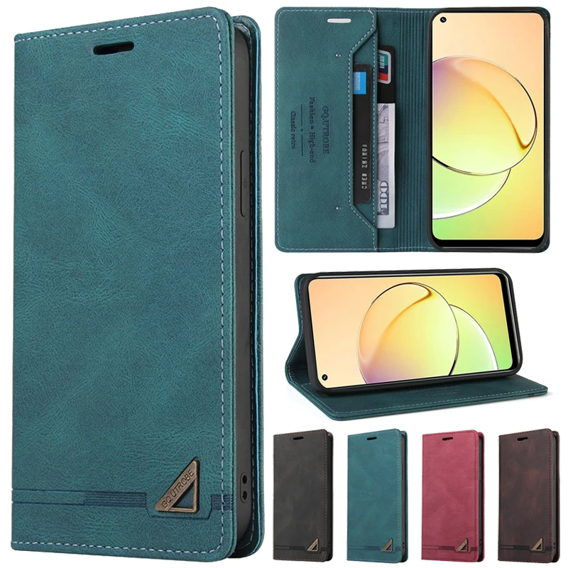 Wallet Flip Leather Case For Realme 9i 9 Pro Plus 8i 8 Narzo 60 Pro C67 C53 C51 C25Y C21Y OPPO Find X3/Reno4/5/6 Lite 10 A58 A78