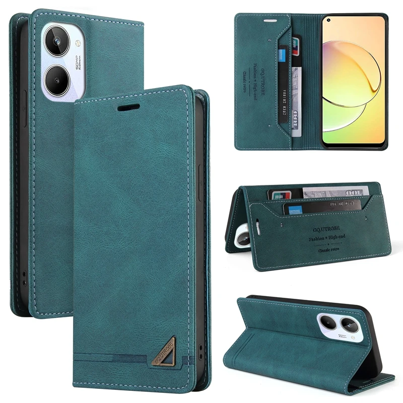 Wallet Flip Leather Case For Realme 9i 9 Pro Plus 8i 8 Narzo 60 Pro C67 C53 C51 C25Y C21Y OPPO Find X3/Reno4/5/6 Lite 10 A58 A78