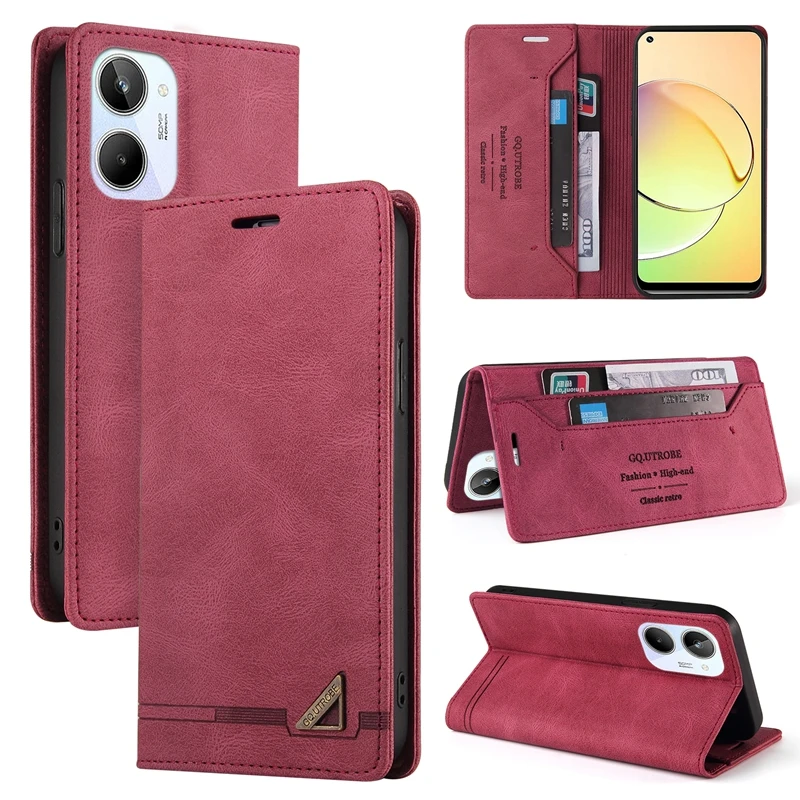 Wallet Flip Leather Case For Realme 9i 9 Pro Plus 8i 8 Narzo 60 Pro C67 C53 C51 C25Y C21Y OPPO Find X3/Reno4/5/6 Lite 10 A58 A78