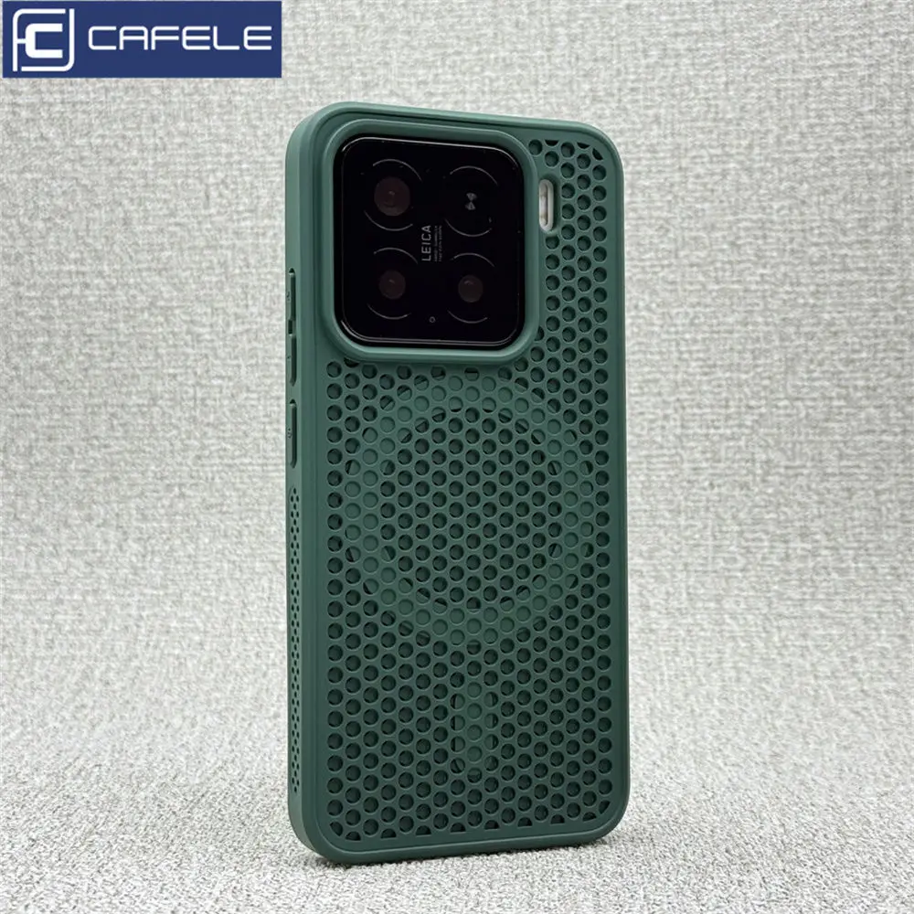 For Xiaomi 15 14 13 13T Pro Case Honeycomb Heat Dissipation Breathable Magnetic Back Cover For Xiaomi Mi 15 Shell