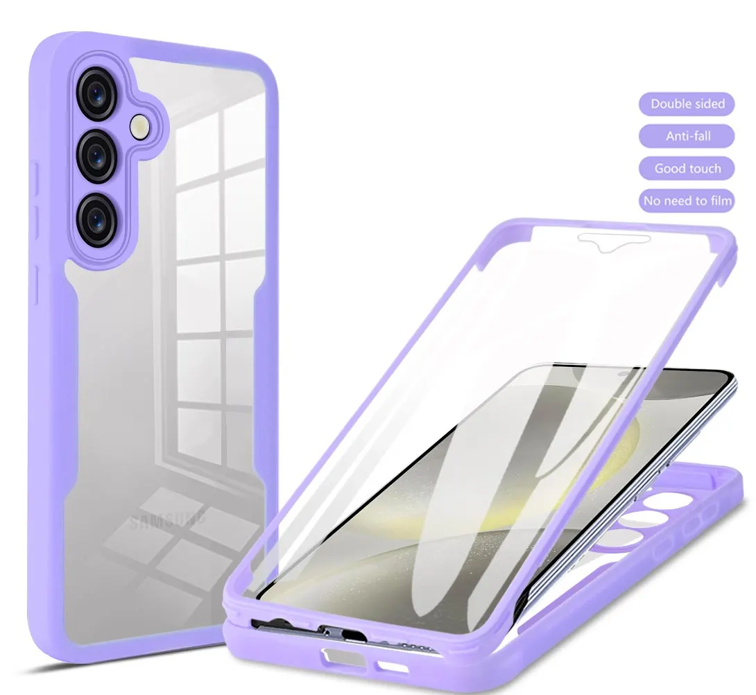 Case For Samsung Galaxy S26 S24 FE A16 A57 A55 A35 A17 A54 A37 A18 360 Double Side Shockproof Built in Screen Protector Cover