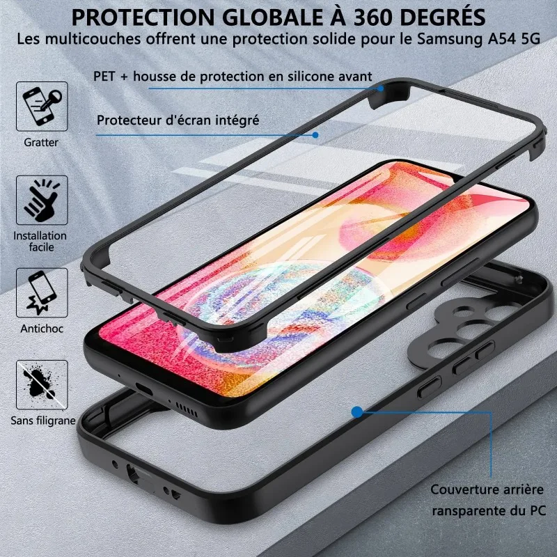 Case For Samsung Galaxy S26 S24 FE A16 A57 A55 A35 A17 A54 A37 A18 360 Double Side Shockproof Built in Screen Protector Cover