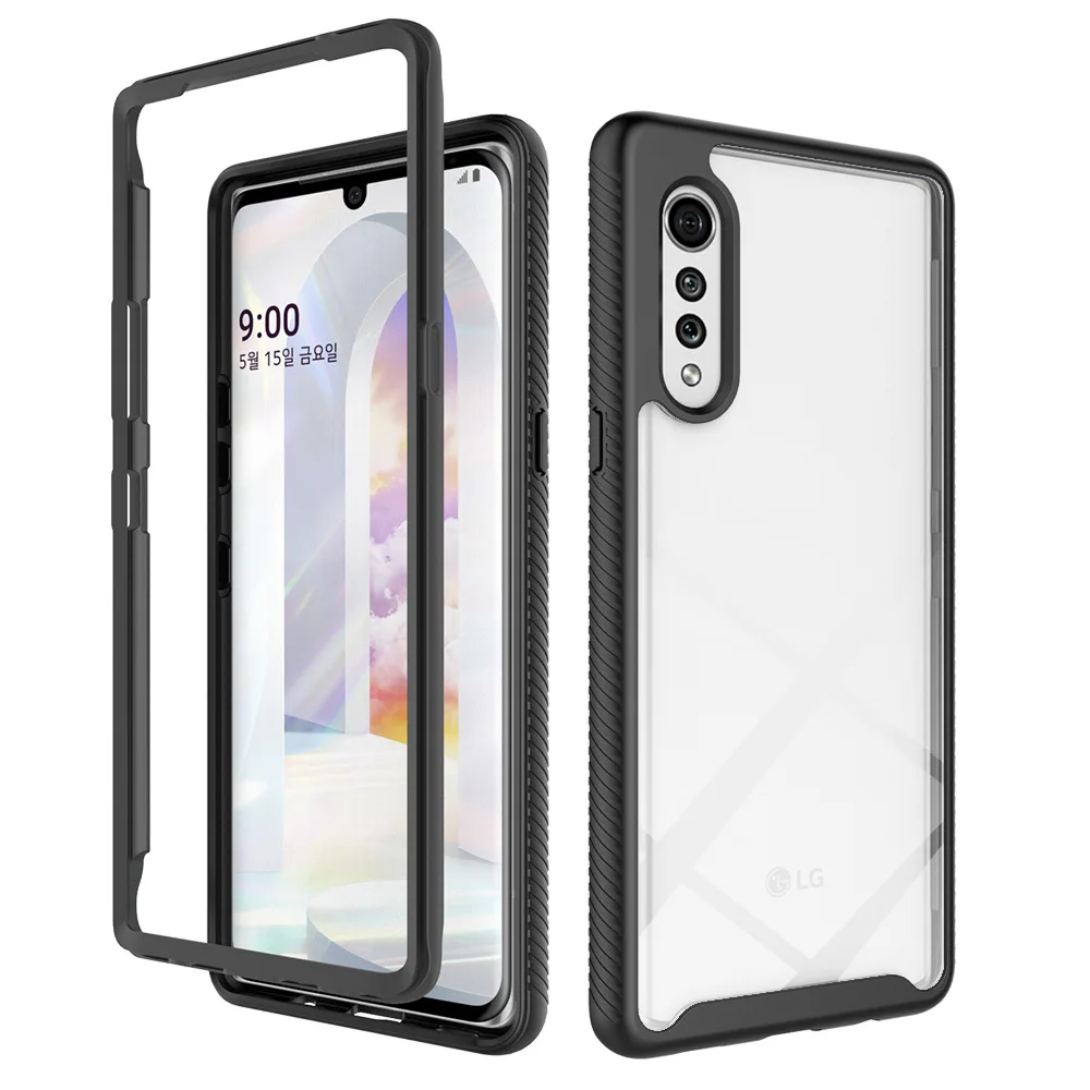 Heavy Duty Defend Case for LG Velvet 5G 6.8" LM-G910EMW Shockproof Phone Cover Hard PC Front Frame + TPU Shell Funda Capa