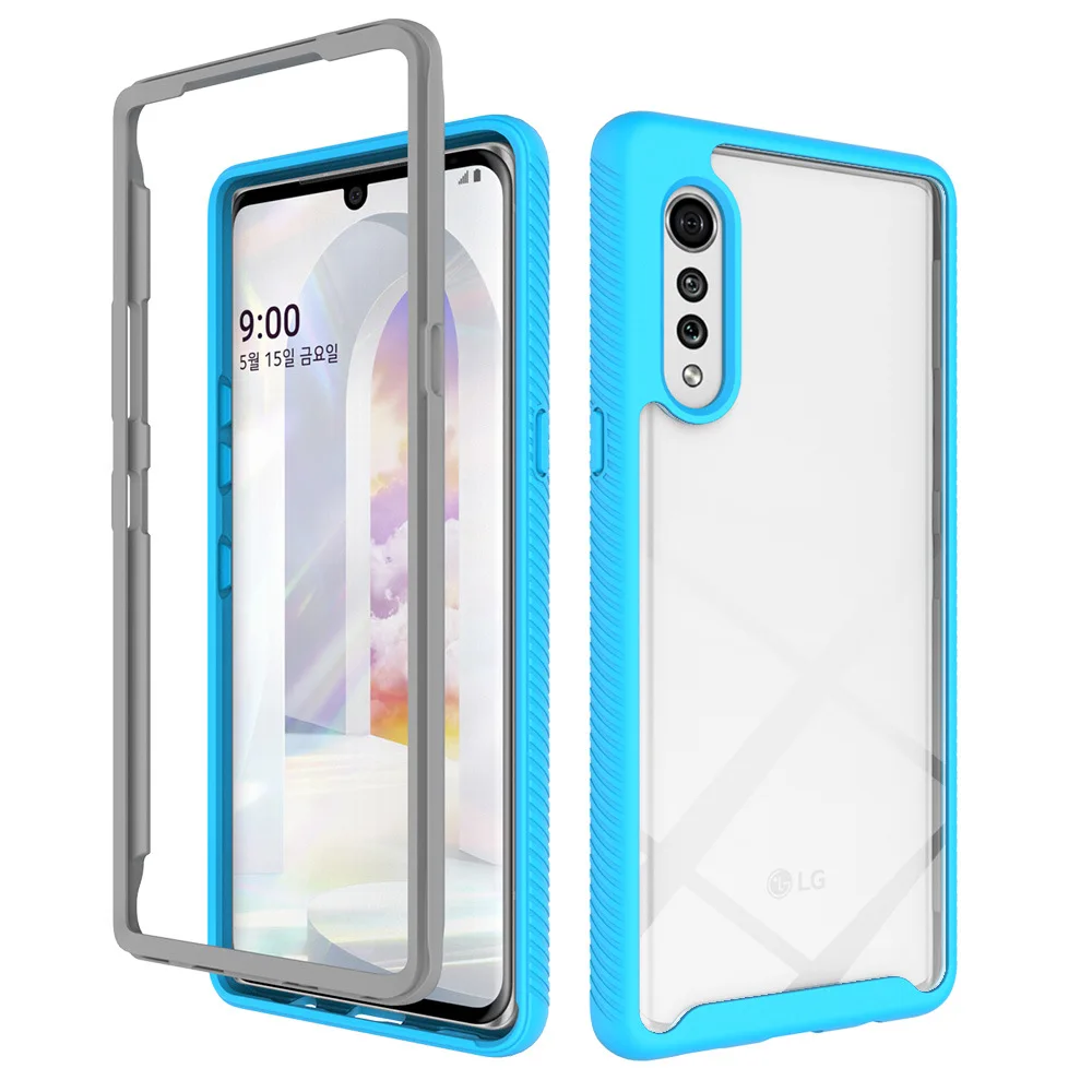 Heavy Duty Defend Case for LG Velvet 5G 6.8" LM-G910EMW Shockproof Phone Cover Hard PC Front Frame + TPU Shell Funda Capa