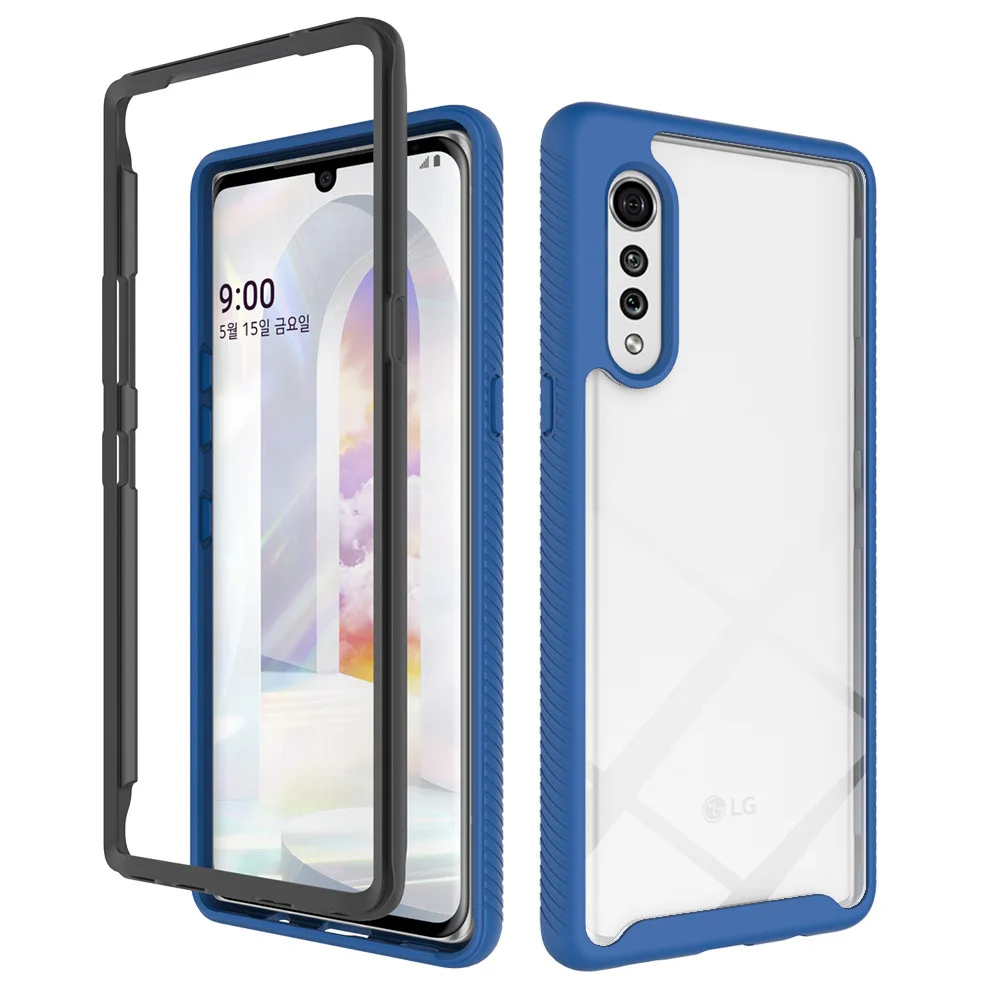 Heavy Duty Defend Case for LG Velvet 5G 6.8" LM-G910EMW Shockproof Phone Cover Hard PC Front Frame + TPU Shell Funda Capa