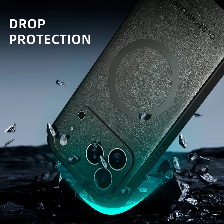 for MagSafe Luxury Leather Case for Apple iPhone 18 17 Pro Max 16 13 12 14 15 Plus MacSafe Magnetic Wireless Shockproof Cover