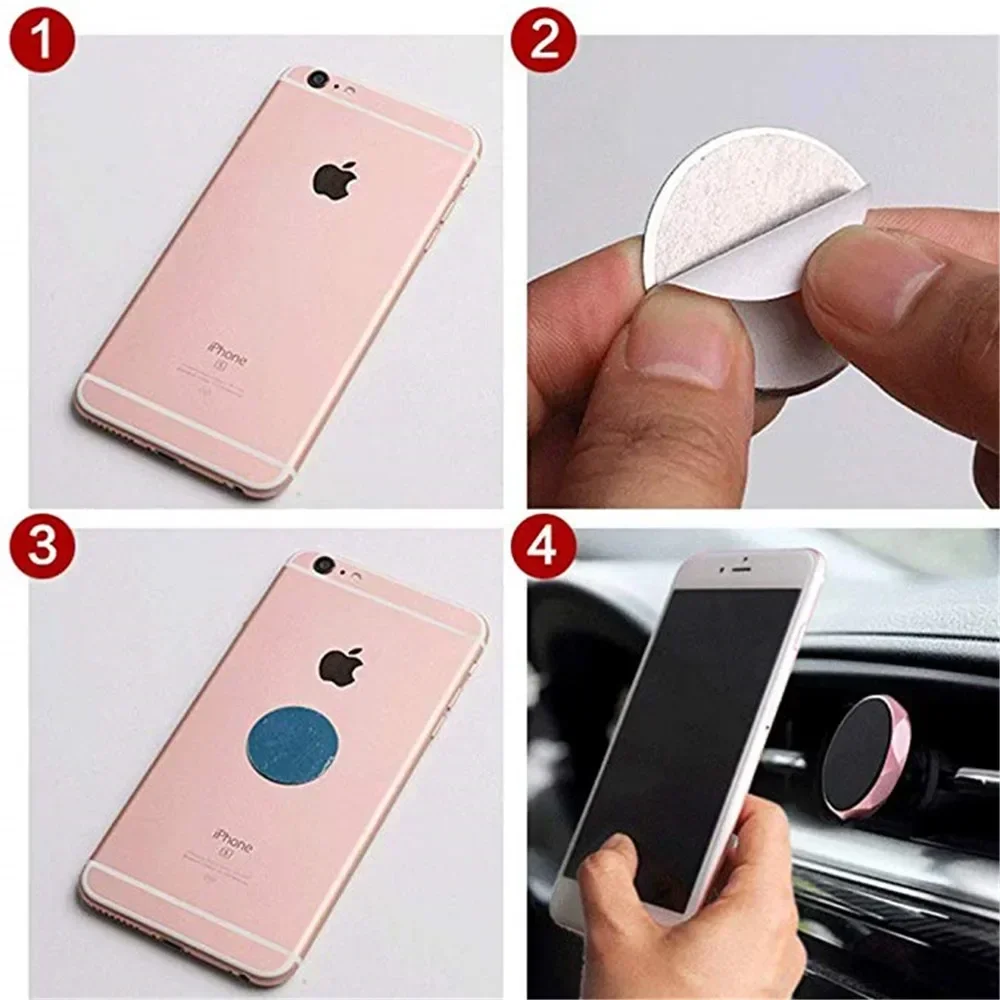 Self-adhesive Iron Sheet Sticker Metal Plate for Magnetic Car Phone Holder 1/3/5PCS Magnet Mobile Phone Stand Mount For iPhone
