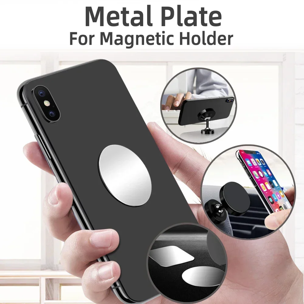 Self-adhesive Iron Sheet Sticker Metal Plate for Magnetic Car Phone Holder 1/3/5PCS Magnet Mobile Phone Stand Mount For iPhone