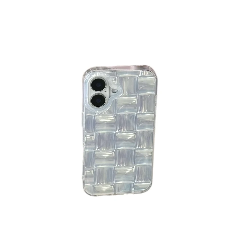 Korean Ins Summer Ice Block Pattern Phone Case for iPhone 16 15 14 13 Pro Max Back Cover Funda