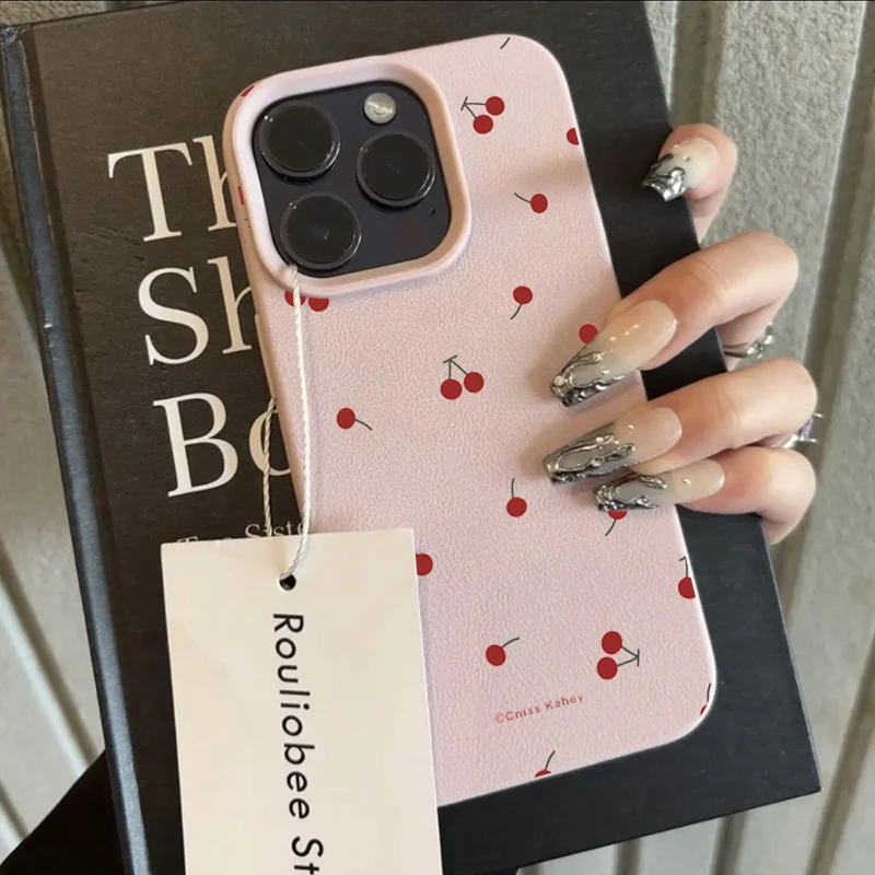 Cute Cartoon Cherry Lichee Pattern Silicone Phone Case For IPhone 17 16 13 15 14 12 11 Pro Max XS XR 17 14 15 16 Plus Cover Case