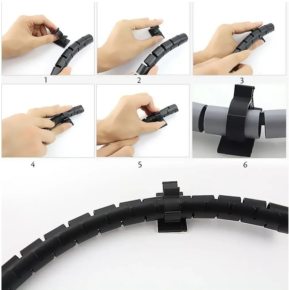Adjustable Cable Organizer Self Adhesive Cable Clips Table Cable Management Clamp Cord Holder For Car PC TV Charging Wire Winder