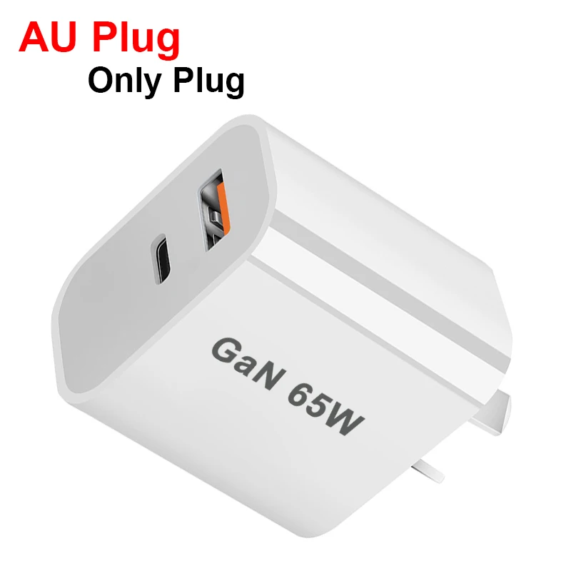 55w 65w AU Plug Fast USB Charger Type C Charger for Xiaomi Redmi iPhone Samsung SmartPhone Quick Charging Adapter PD Wall Charge