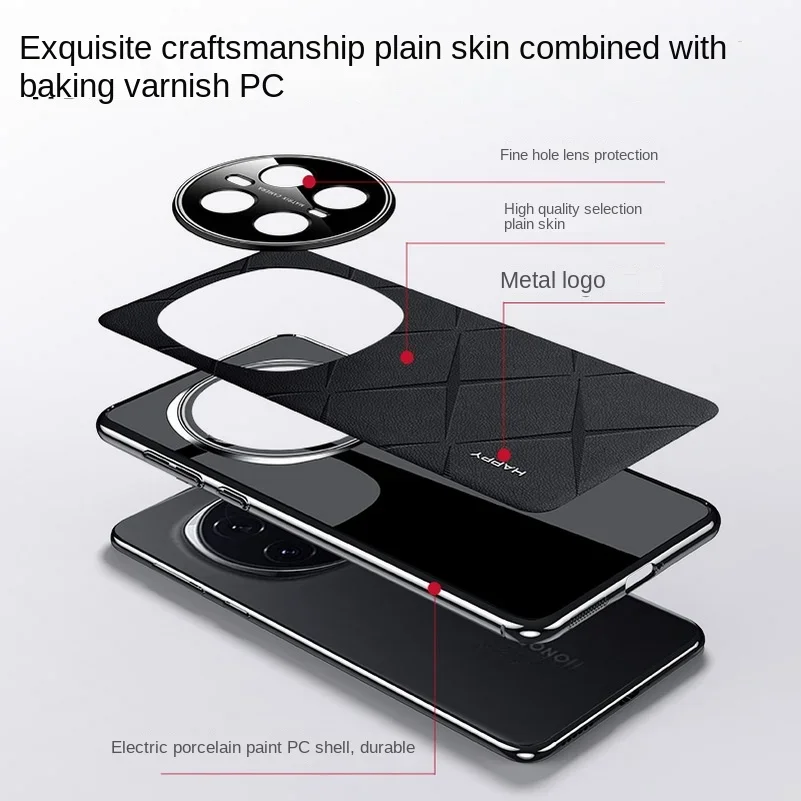 For Honor Magic 7 Pro Luxury Leather Plating Frame Case for Huawei Honor Magic7 Pro 6pro Magic 7 Lite Protect Shockproof Bumper