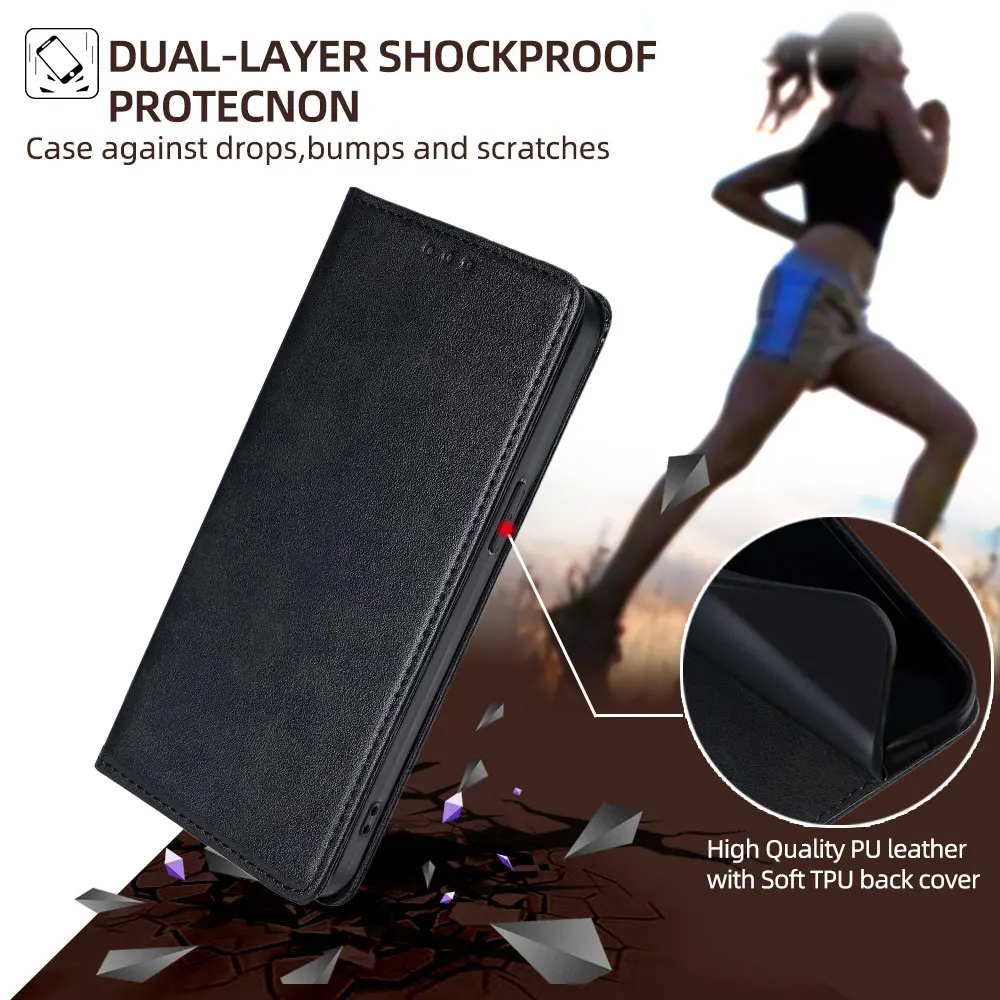 For Redmi Note 14 Pro Flip Leather Case Multi Card Cover for Xiaomi Redmi Note 14 Pro Plus K80 Pro redmi 13 14R 14C A4 Book Case