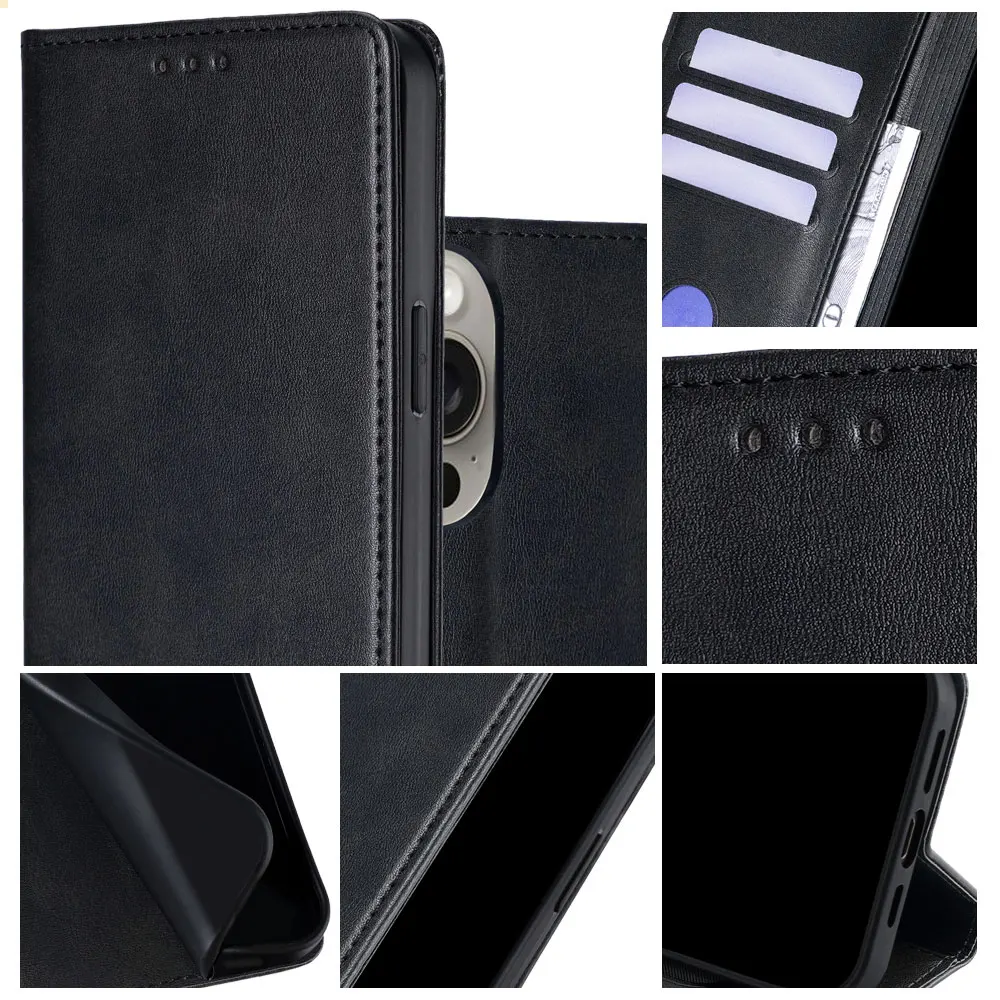 For Redmi Note 14 Pro Flip Leather Case Multi Card Cover for Xiaomi Redmi Note 14 Pro Plus K80 Pro redmi 13 14R 14C A4 Book Case