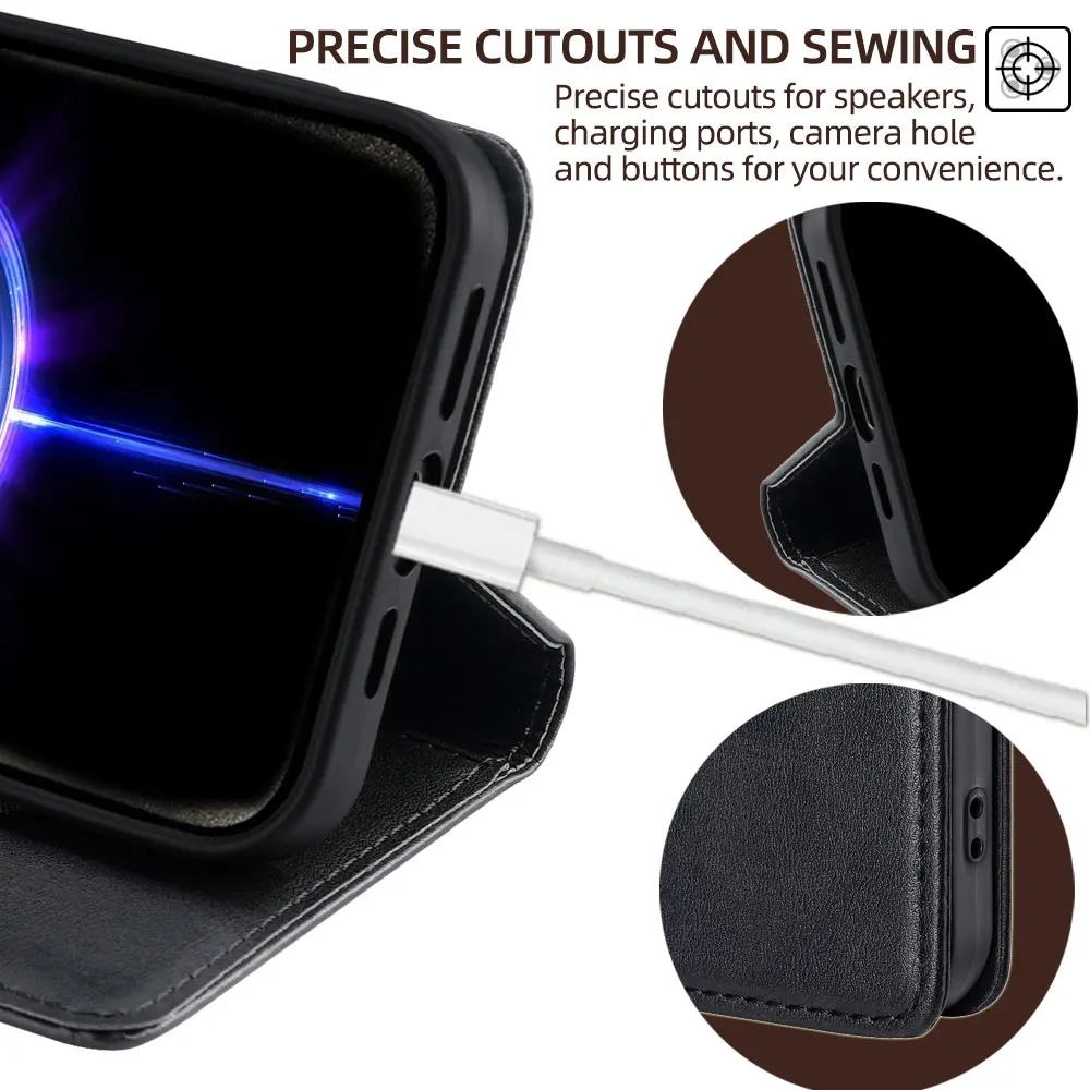 For Redmi Note 14 Pro Flip Leather Case Multi Card Cover for Xiaomi Redmi Note 14 Pro Plus K80 Pro redmi 13 14R 14C A4 Book Case