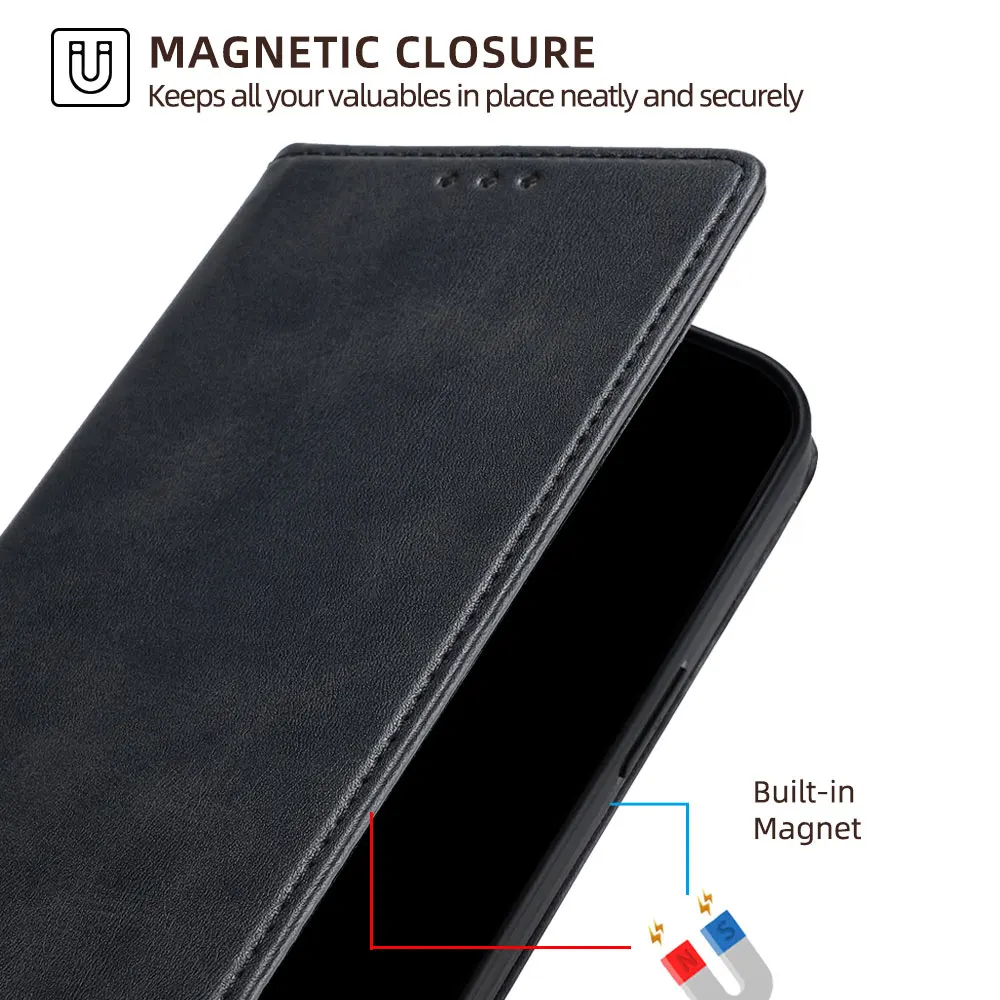 For Redmi Note 14 Pro Flip Leather Case Multi Card Cover for Xiaomi Redmi Note 14 Pro Plus K80 Pro redmi 13 14R 14C A4 Book Case
