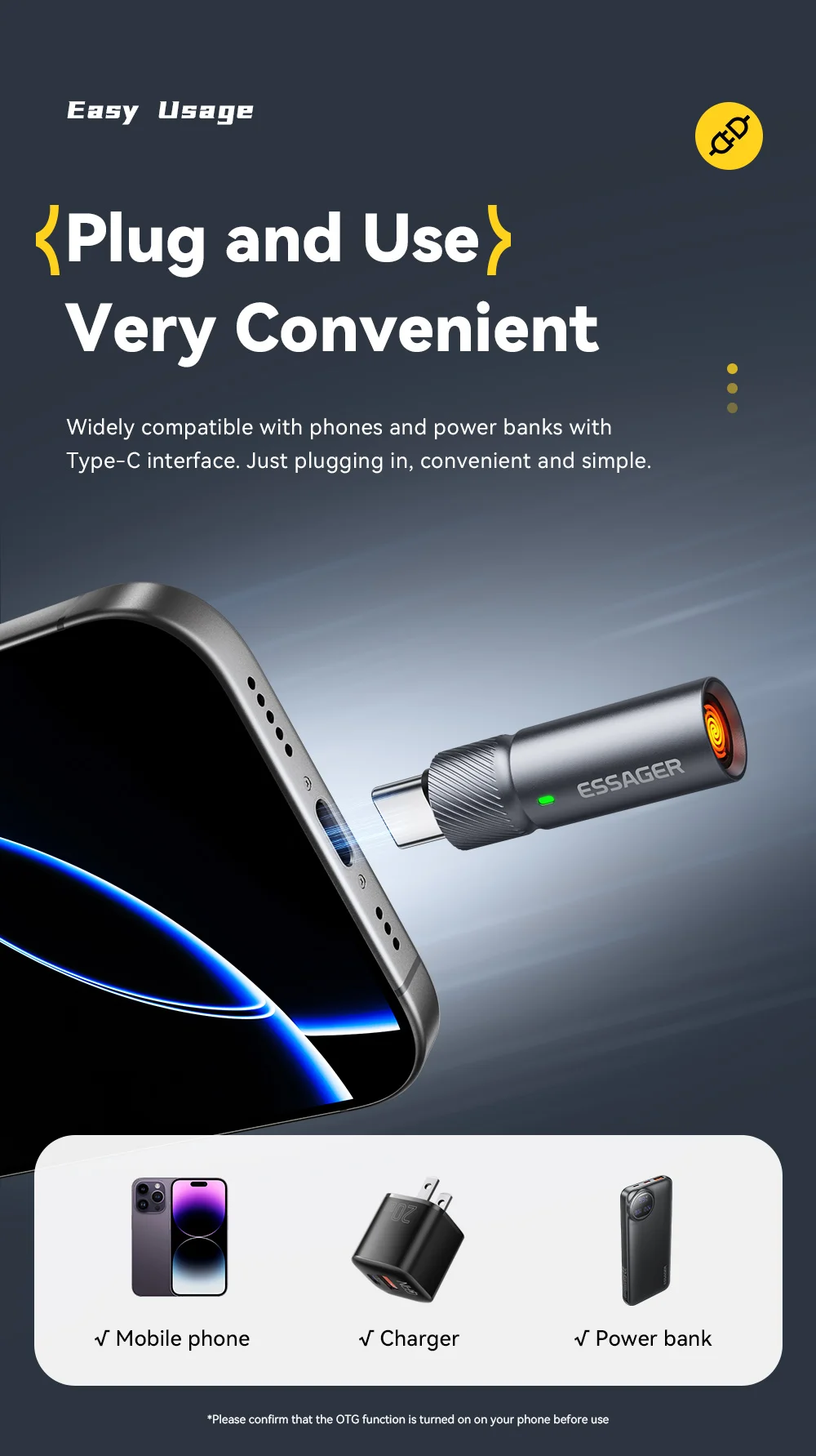 Essager TypeC Mini Cigarette Lighter Tungsten Wire Blowing Safety and Energy Saving Without Charging Can Be Carried On The Plane