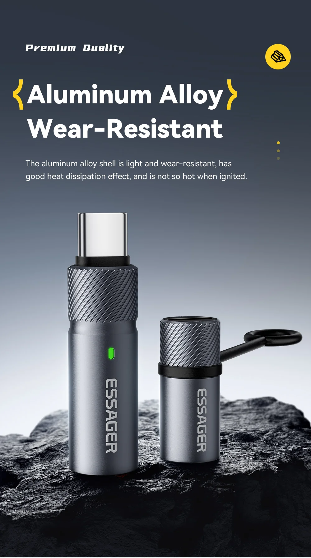 Essager TypeC Mini Cigarette Lighter Tungsten Wire Blowing Safety and Energy Saving Without Charging Can Be Carried On The Plane